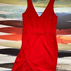 Red Dress with Leg Slit